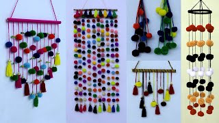 7 Beautiful Handmade Woolen Wall Hanging Idea! Super Easy Pom Pom Making Idea With Fingers