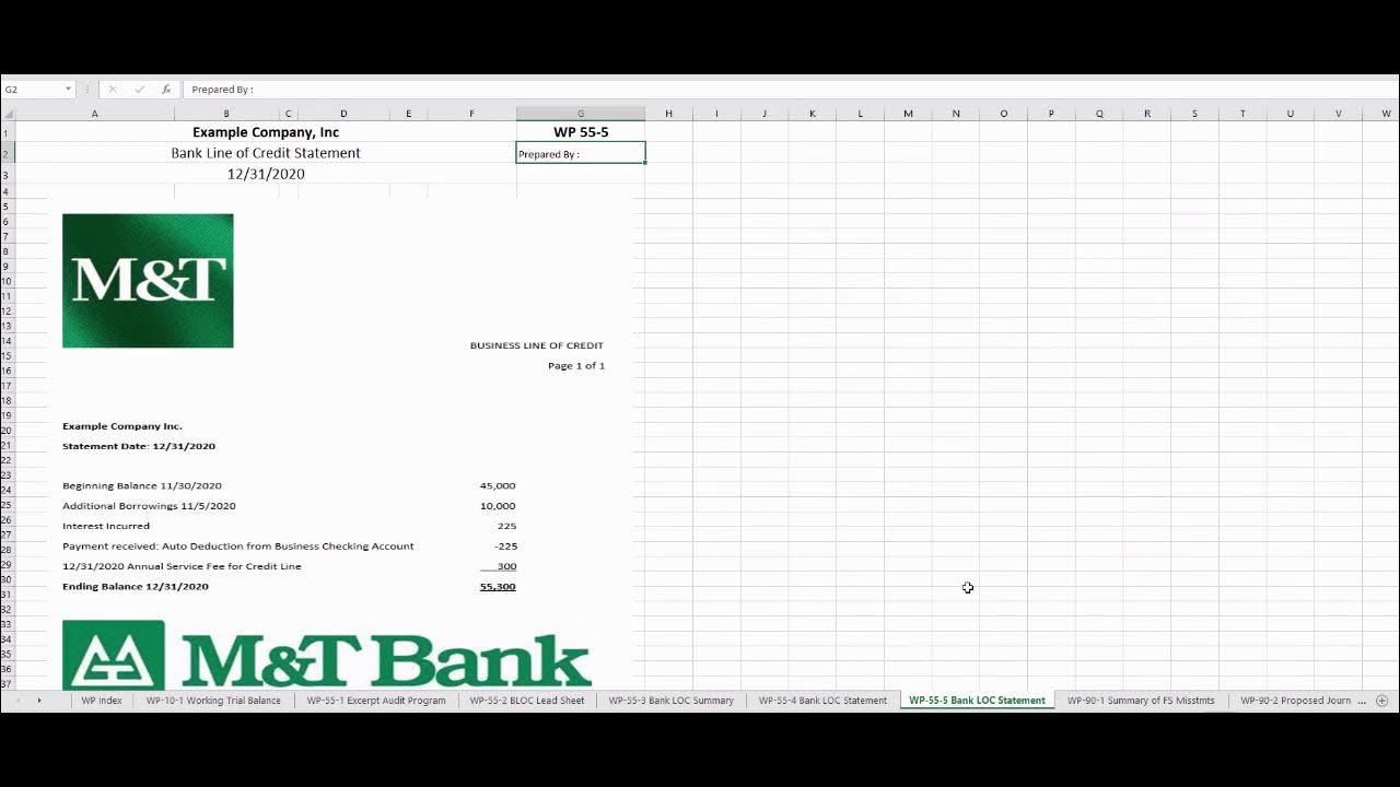 audit workpaper example using excel