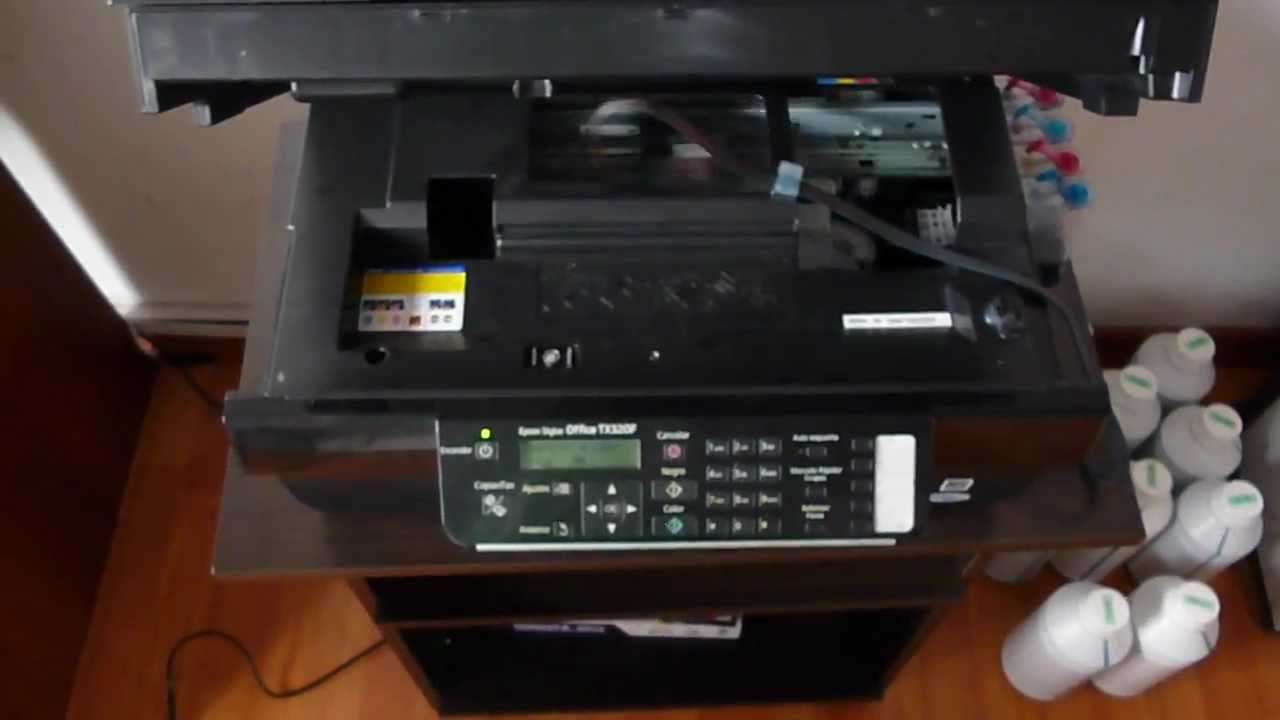 PRUEBA EPSON TX320 FUNCIONANDO Y PROSESO DE RESET CARTUCHOS - YouTube