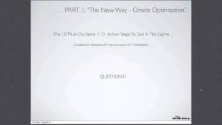 Search Engine Optimisation SEO) basics webinar recording