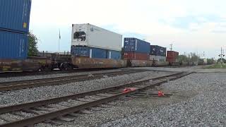 NS 249 Intermodal by Cordele 4 5 23 UP ES44s lead  Dometic export stacks