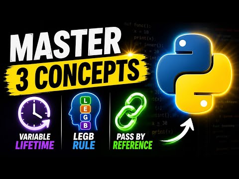 #28 Python Variable Lifetime, LEGB Rule & Pass by Object Reference | Python Functions Tutorial