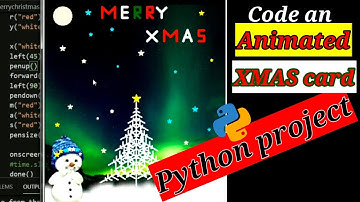 Code an animated Christmas card in Turtle Python | Wishing Merry Christmas using Python Turtle