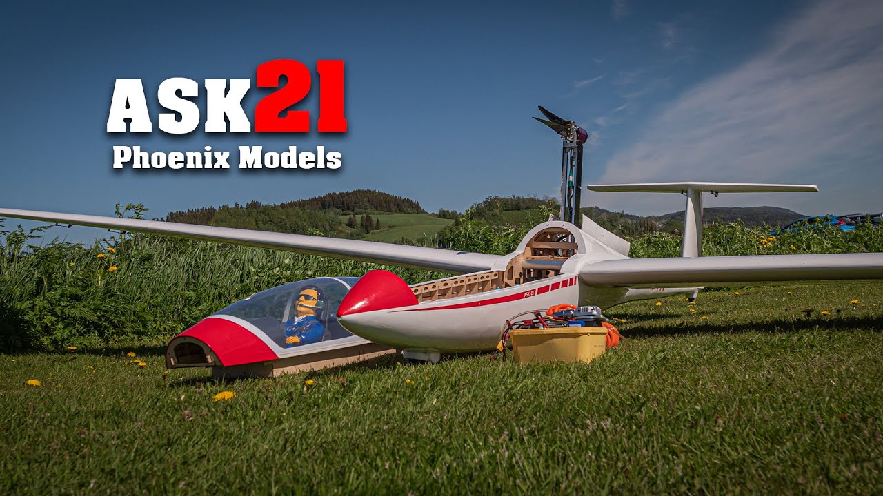 mini ASK21-G ARF グライダー Phoenix Model ASK21 - Maiden flight and emergency landing