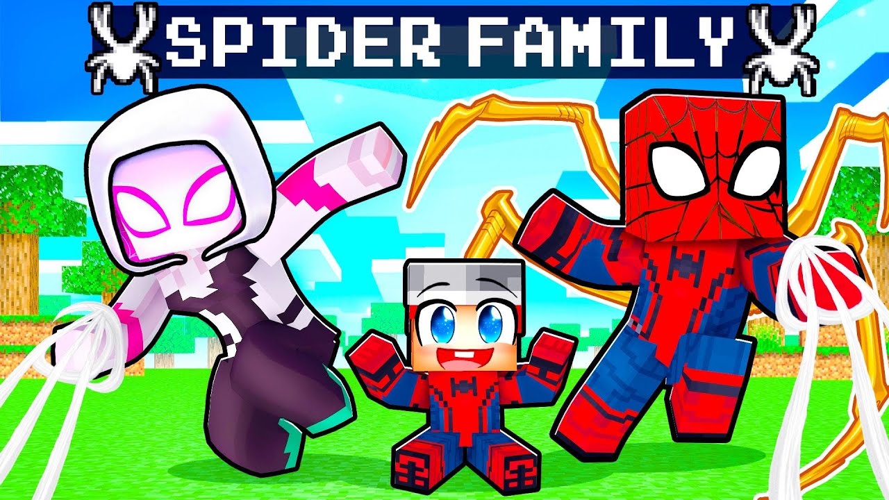 Adopted By SPIDERMAN FAMILY in Minecraft!