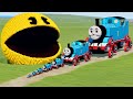 Big & Small Thomas the Train with Spinner Wheels vs Pac-Man | BeamNG.Drive