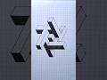 Amazing 3D Illusion Drawing on Grid Paper | Satisfying Geometry Art #Shorts