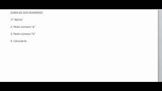 ALGORITMO 0001. SUMA DE DOS NÚMEROS