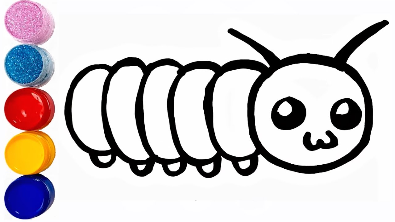 Tarjeta postal Pascua de Resurrección transfusión How to Draw a Caterpillar Easy | Cómo dibujar una oruga fácil - YouTube