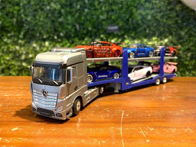 ミニカー MINI G Mercedes-Benz Actros 1:64 Mini GT 1:64 Mercedes-Benz Actros w/ Racing Transporter “ADVAN