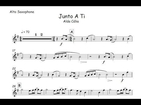 Junto A Ti - Alda Célia🎺Partitura Melódica, Sax Alto, Sax Tenor, Sax ...