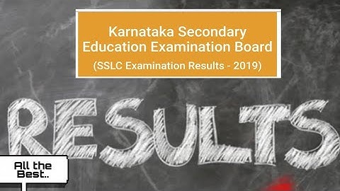 Check SSLC Result/Re-Exam Result 2019