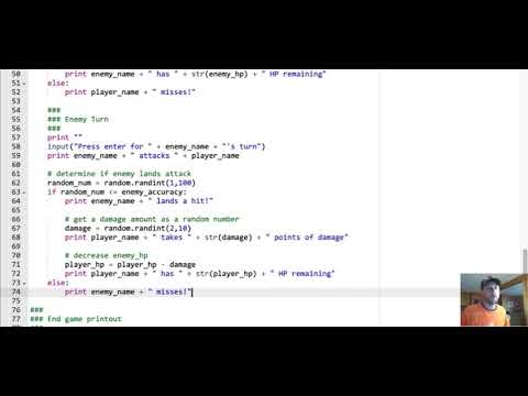 Video 4b Final Project Intro to Programming - Enemy Accuracy