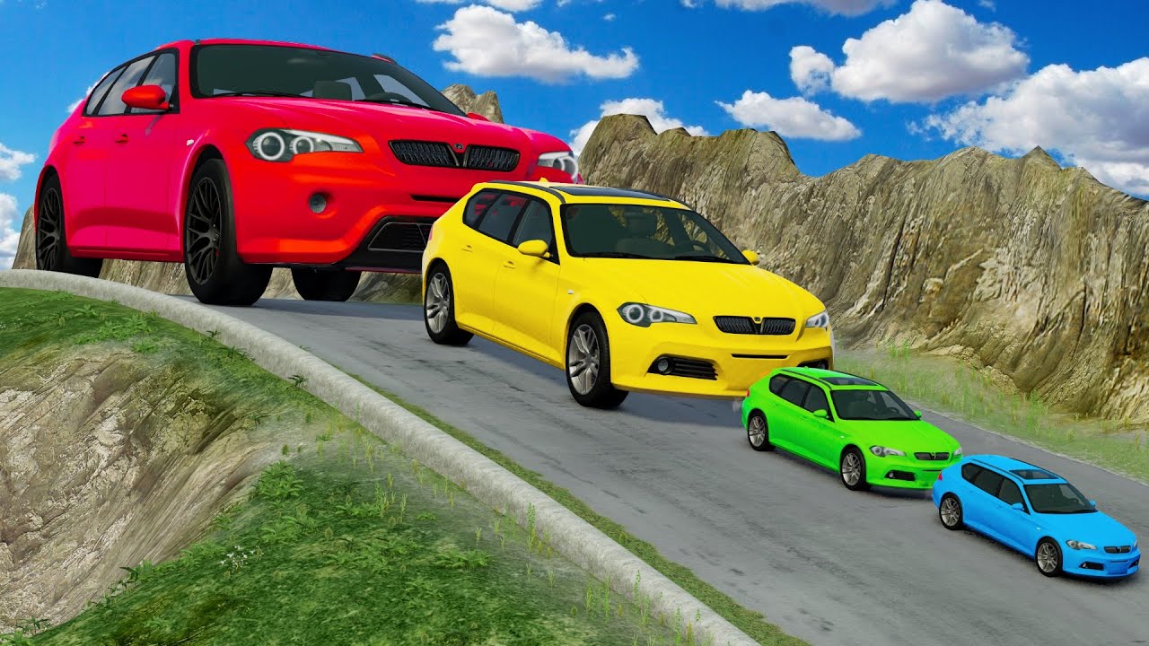 Flatbed Truck McQueen | Transportation with Truck - Pothole vs Car | BeamNG.Drive Gameplay