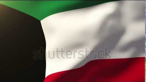 Kuwait flag waving in the wind. Looping sun rises style. Animation loop Stock video by