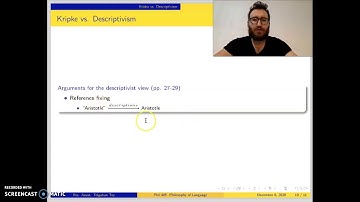 Philosophy of Language (Dil Felsefesi) 7 - Kripke vs. Descriptivism (Arguments for Descriptivism)