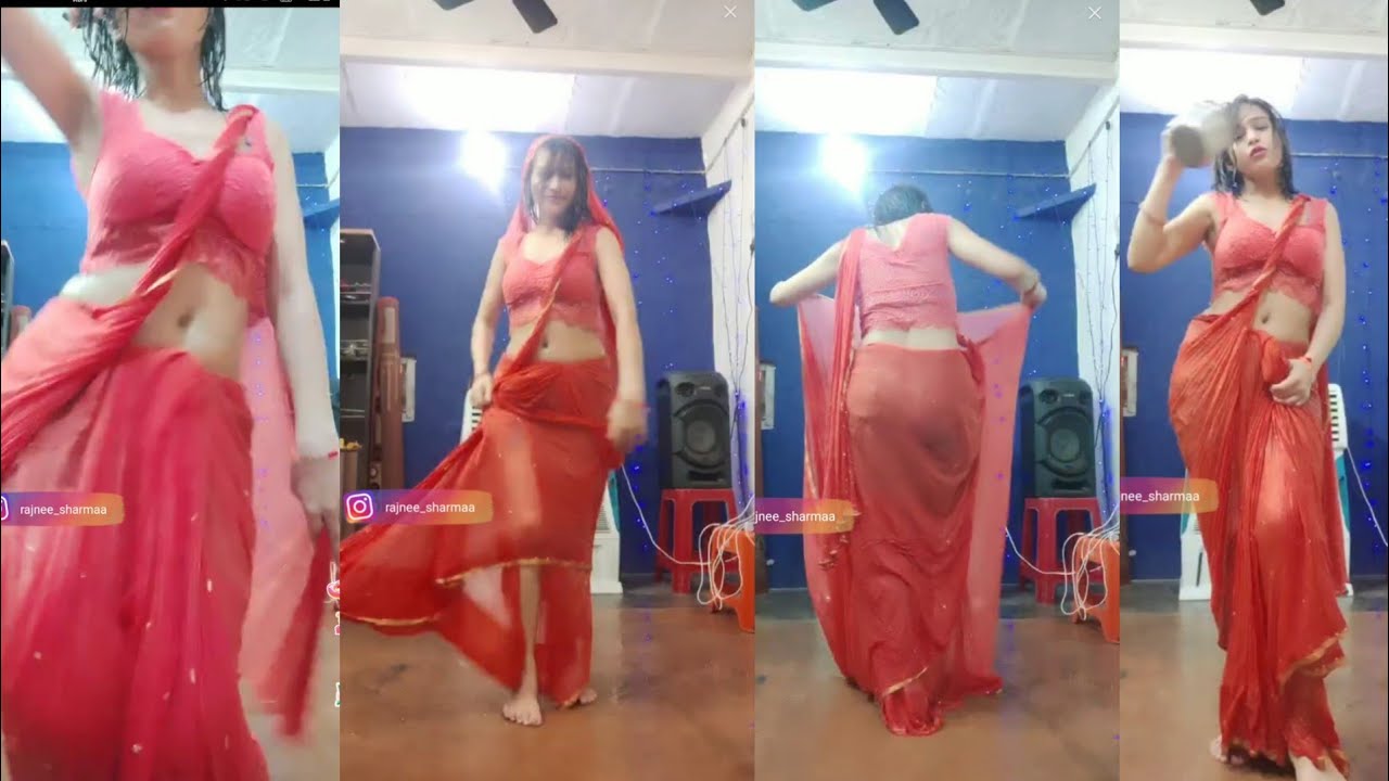 Hot Bhabhi Dance In Red Wet Saree Full Sexy Bhabhi Hot Dance