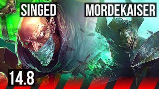 SINGED vs MORDEKAISER (TOP) | 1000+ games | KR Master | 14.8