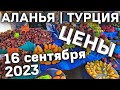 Цены на базаре Турции 16 сентября 2023 субботний рынок в Махмутларе Аланья. Цены на базаре в Алании