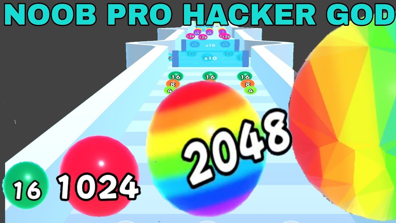 NOOB VS PRO VS HACKER VS GOD   in Bump Merge 2048