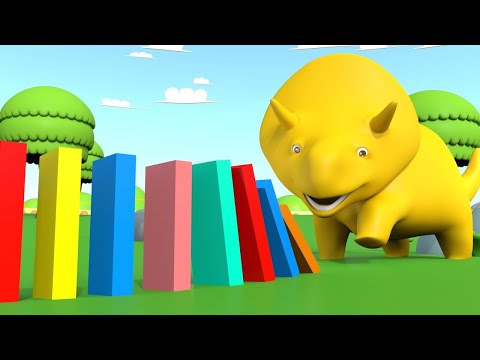 Видео: Учим цвета и буквы + Дино играет с домино - Учимся вместе с Дино | Обучающие видео для детей