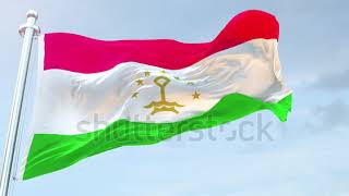 Tajikistan Flag Waving loop 4K