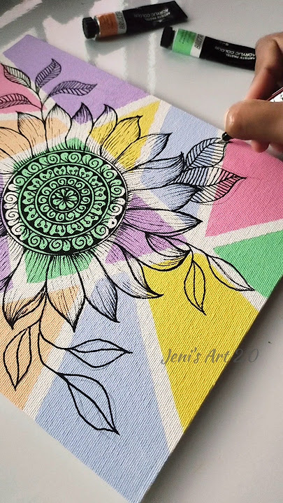 Try this!😮 Creative canvas painting ideas💡#art #bohoart #shortsvideo #abstractart #mandala #canvas