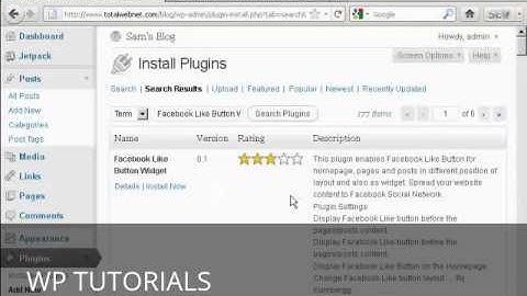 Video 44   Add Facebook Button to Your WordPress Blog