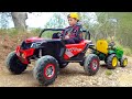 Artem plays toys tractor kids sportbike funny compilation for kids