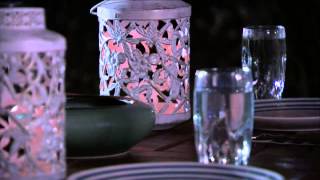 Compass Home Antique Cut-Out Solar Lantern with Color Changing Light with Leah Williams