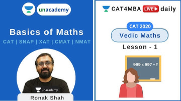 L1 | Vedic Maths and Speed calculations | Quantitative Ability | CAT4MBA | Ronak Shah