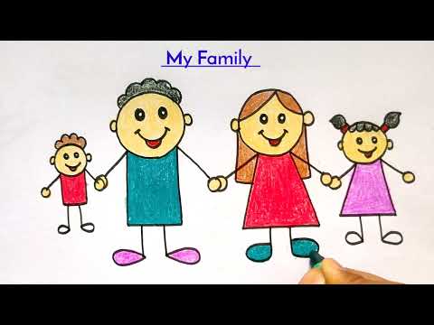 my family drawing|family drawing easy|family drawing 4 members