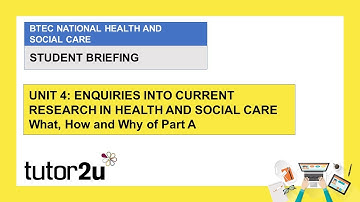 BTEC Health & Social Care Unit 4: What, How and Why?