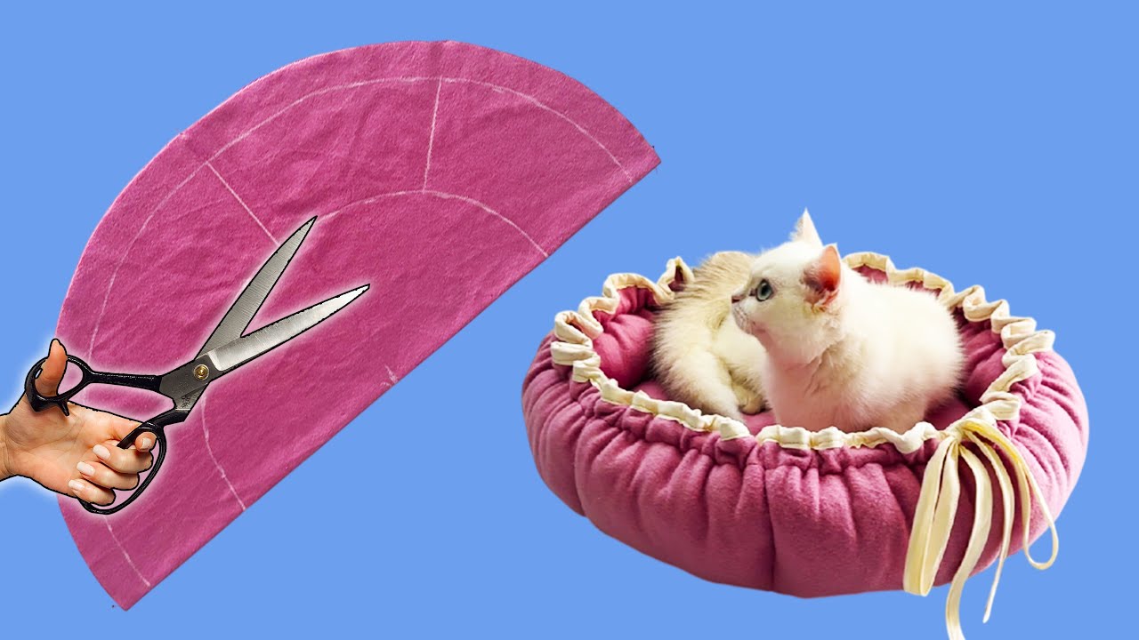 Менее 1 метра ткани, чтобы порадовать вашу кошку 🐱 Домашний пошив кровати для кошки 🐾