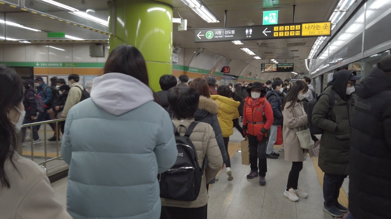 합정역환승/당산역 - Subway Transfer at Hapjeong Station, Seoul, Korea