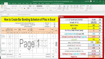 How to Prepare Bar Bending Schedule of Pile in Excel.  | BBS OF STEEL REINFORCEMENT |