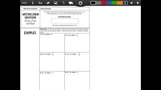 Algebra 1-Point Slope Form Notes