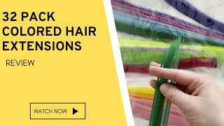 Kgbf 32 Pack Colored Hair Extensions 20 Inch Straight Color Clip In On Hair Extension Review