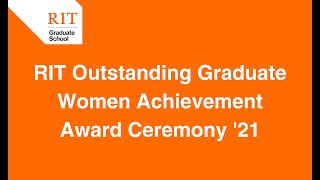 2021 RIT Outstanding Graduate Woman Achievement Award Ceremony