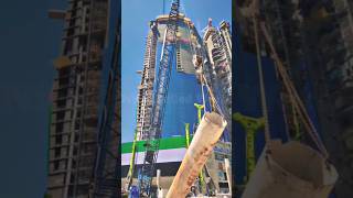 Heavy Machinery at Work: Lifting Massive Concrete Pipes 🏗️ #construction #crane #shorts #heavy
