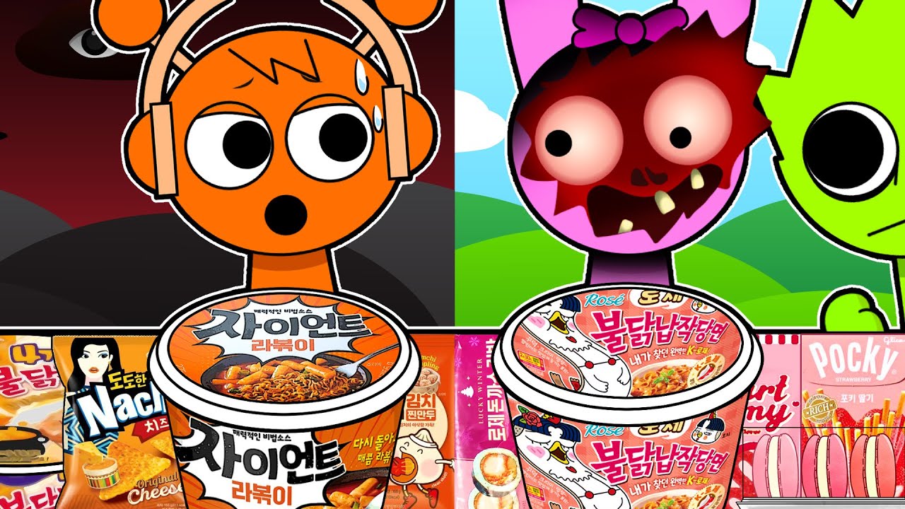 りっくん　どピンクやん5本&いきなりオレンジ２本 Incredibox Sprunki - Oren VS Pinki Convenience Store ORANGE PINK