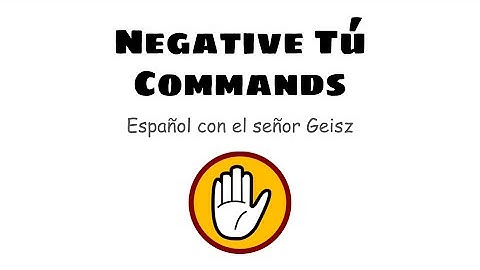 Negative Tú Commands
