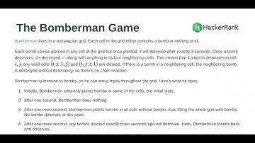 Bomberman Game | Hackerrank Algorithms code | question description with some intuition of logic