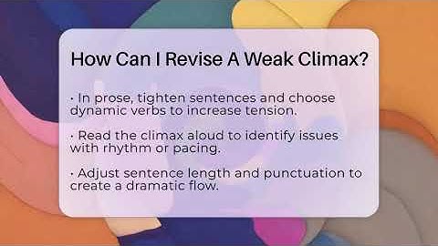 How Can I Revise A Weak Climax? - The Prose Path