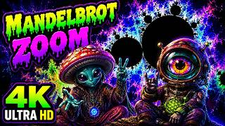 Fractal Mandelbrot Zoom | 4 Hours Simulated Interdimensional Travel | Psychedelic Visuals 4K, 60fps
