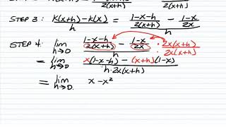 Derivative of Rational Function Using Limit of Difference Quotient