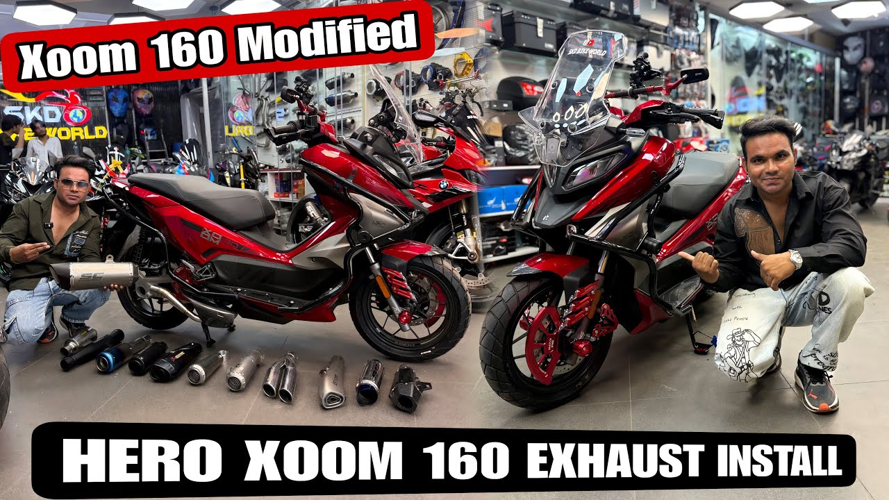 Hero Xoom 160  per laga diya Exhaust | Xoom 160 Modifications and Accessories 