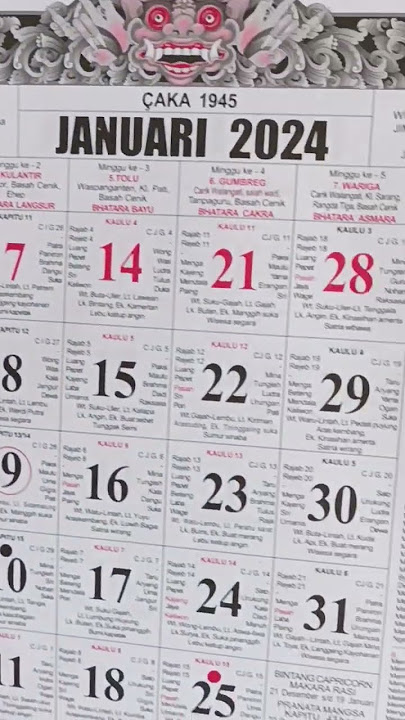 Kalender Bali 2024 eceran Wayan Gina 2024