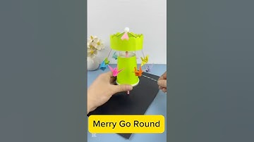 DIY Fun - Merry-Go-Round Swing for Kids | Made with Paper Glass | KidiesTime7 | Children Fun & Learn