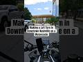 Making a Left Turn in Downtown Nashville on a Motorcycle
